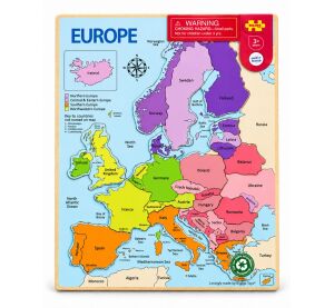 Bigjigs Toys Wooden Puzzle Map of Europe 25 Pieces
